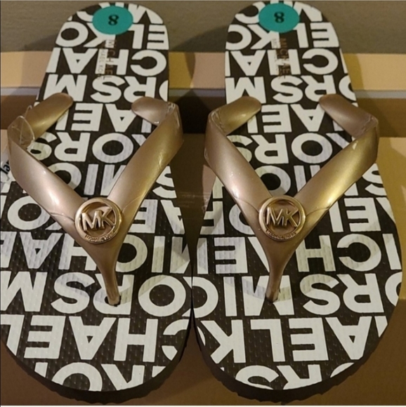 Michael Kors Shoes - Michael Kors NWT Gold Flip Flops